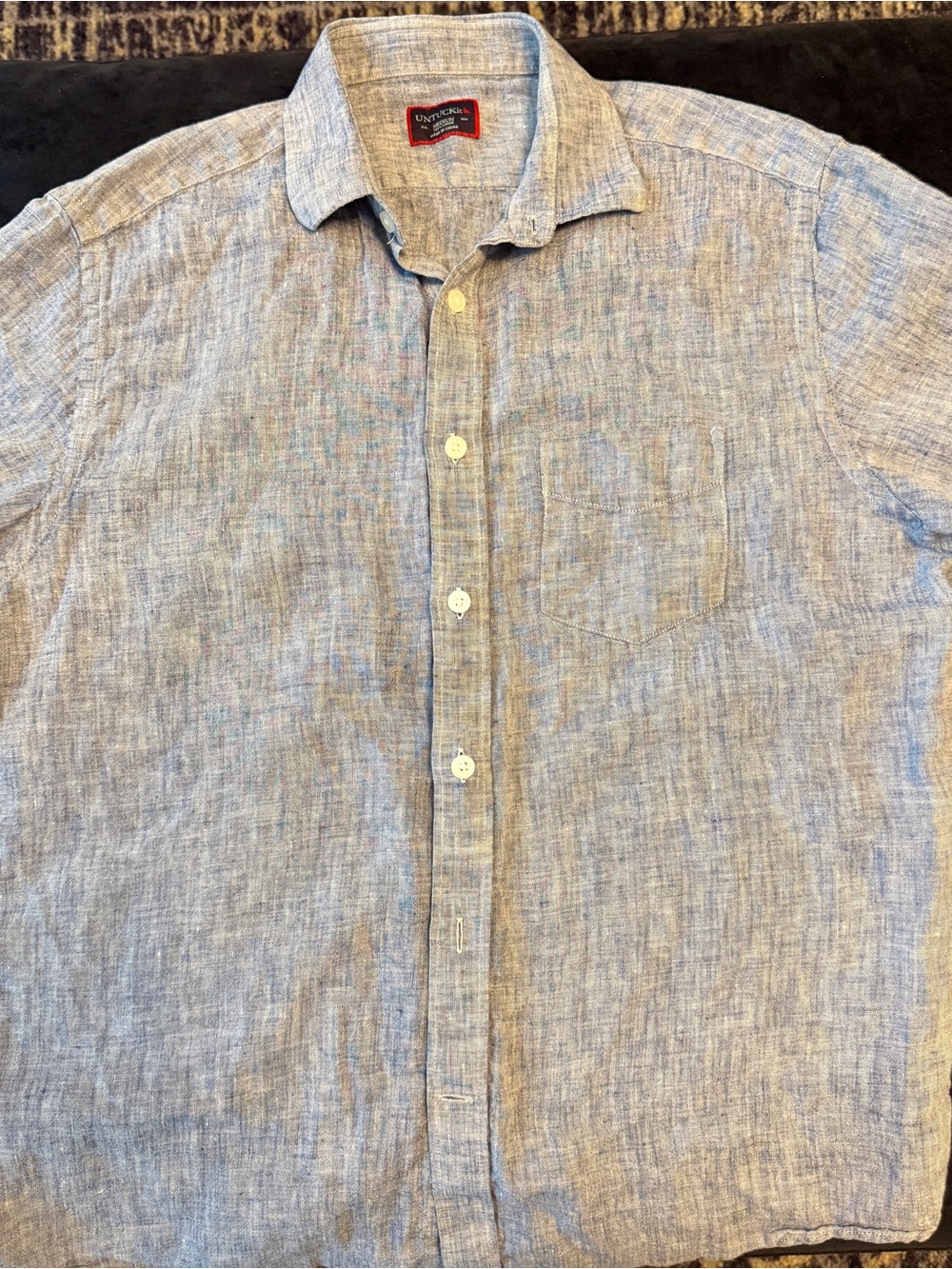 UNTUCKit Men's Light Blue Linen Button-Down Shirt
